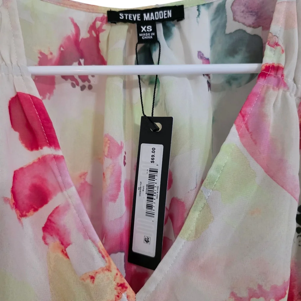 Steve Madden Sheer Women's Ardenne Top Size XS - Picture 4 of 9